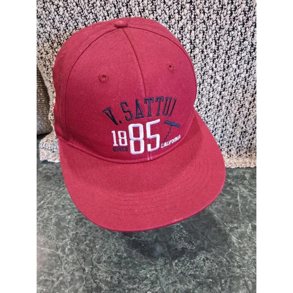 V Sattui Cellars Trucker Hat Napa Valley California Winery Maroon White Snap